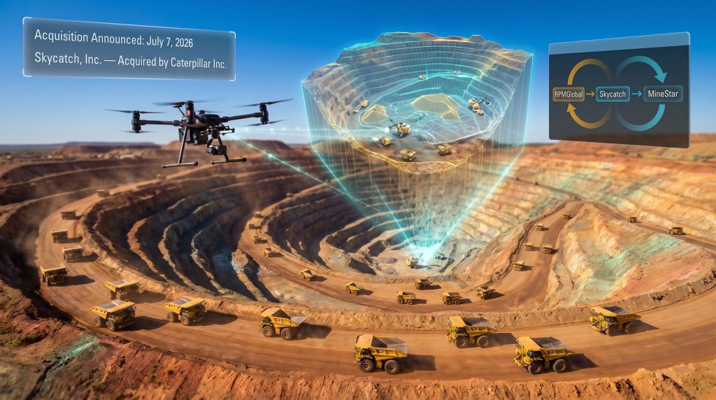 Caterpillar Skycatch acquisition mining drone integration