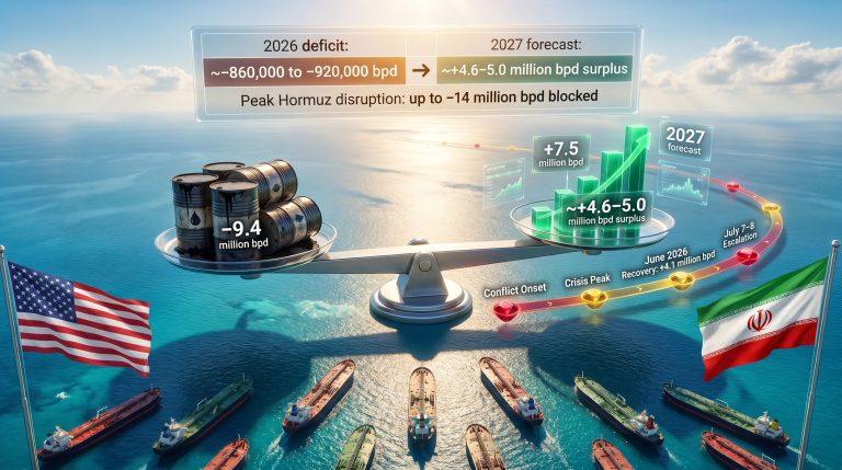 US-Iran escalation oil market surplus IEA infographic