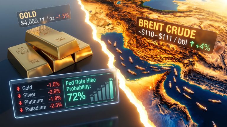 gold slides as Strait of Hormuz closure fears surge oil prices map