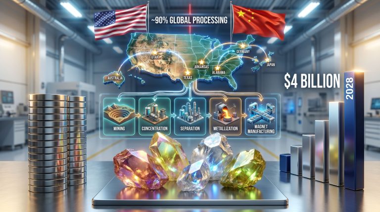 US rare earth supply chain outside China map