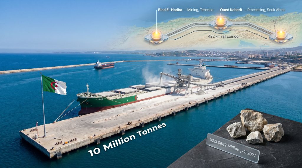 Algeria Annaba phosphate port expansion infographic at harbor