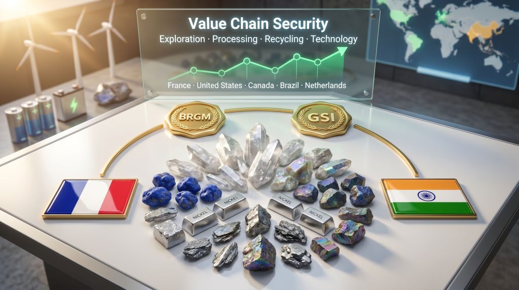 India and France critical minerals partnership illustration