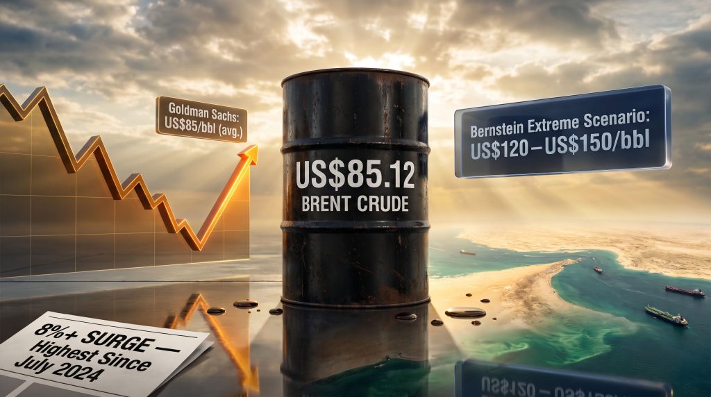 Brent crude returns to US$85 surge