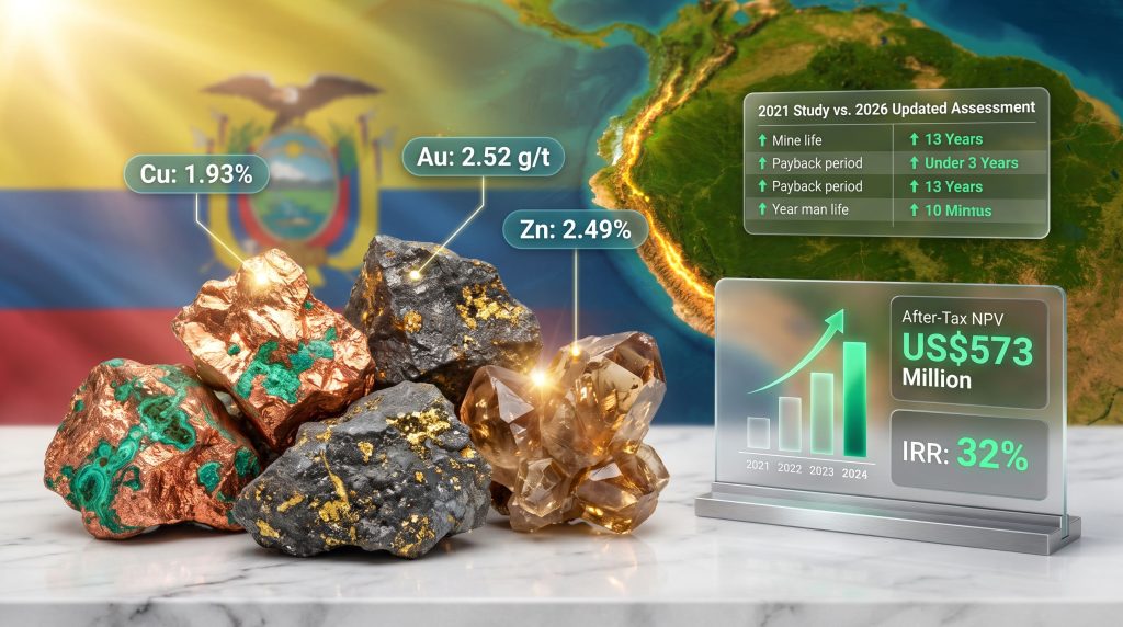 El Domo copper gold zinc study in Ecuador infographic