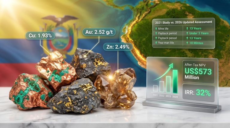 El Domo copper gold zinc study in Ecuador infographic