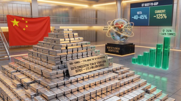 China silver accumulation and fiat currency collapse infographic