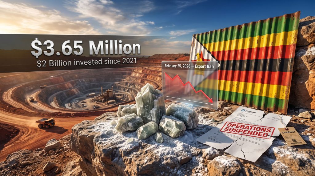 San Ding Lithium shutdown in Zimbabwe mine scene