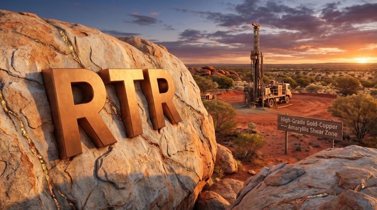 Rumble Resources Ltd-RTR-RTR gold-copper drilling site at sunset