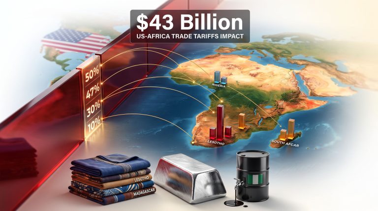 Trump tariffs on African exports to the U.S. impact map