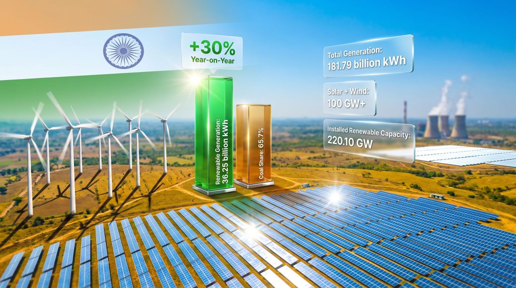 India Renewable Energy Record High: Coal Share Declines