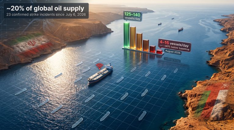 Strait of Hormuz Shipping Traffic Collapse 2026