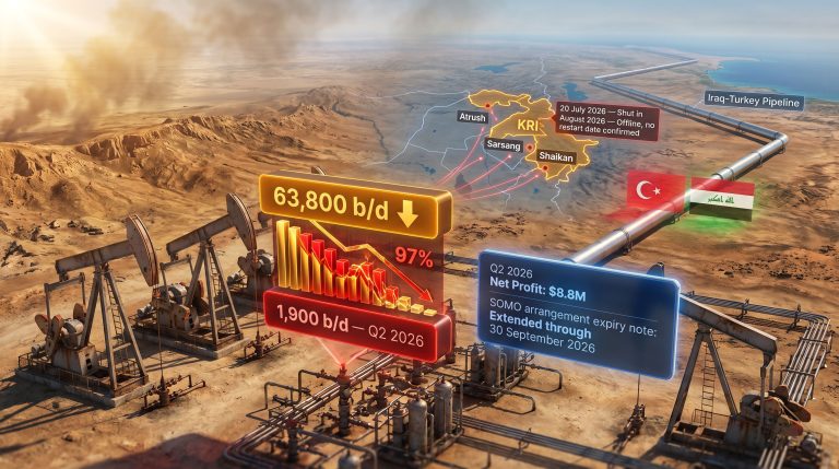 Shamaran Kurdistan Production Offline: 97% Output Drop