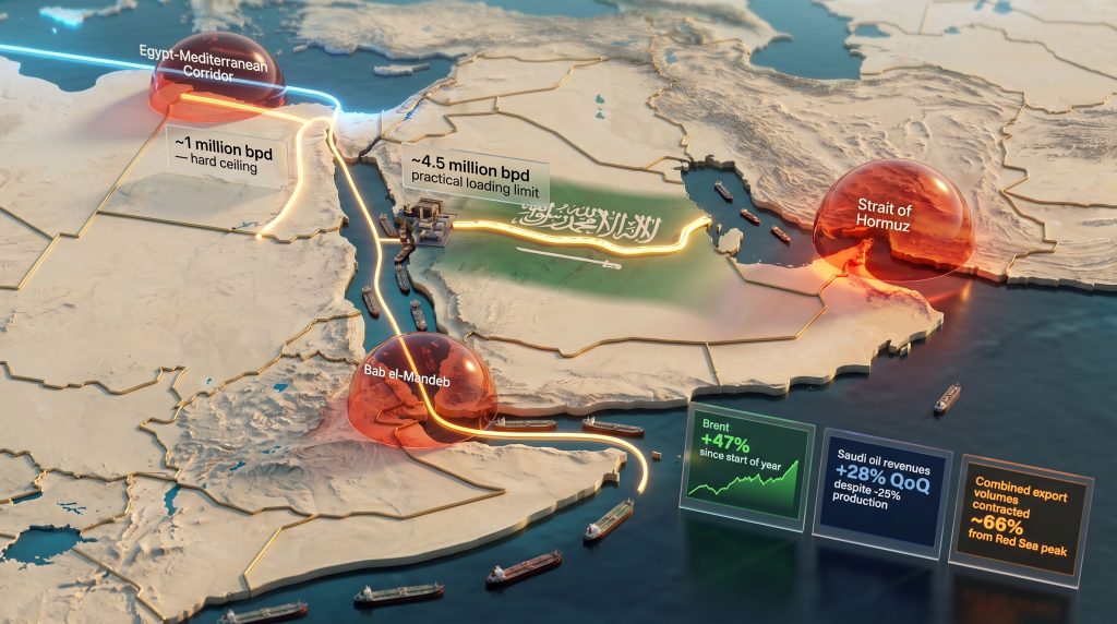 Saudi Oil Reroutes Hit Capacity & Security Limits