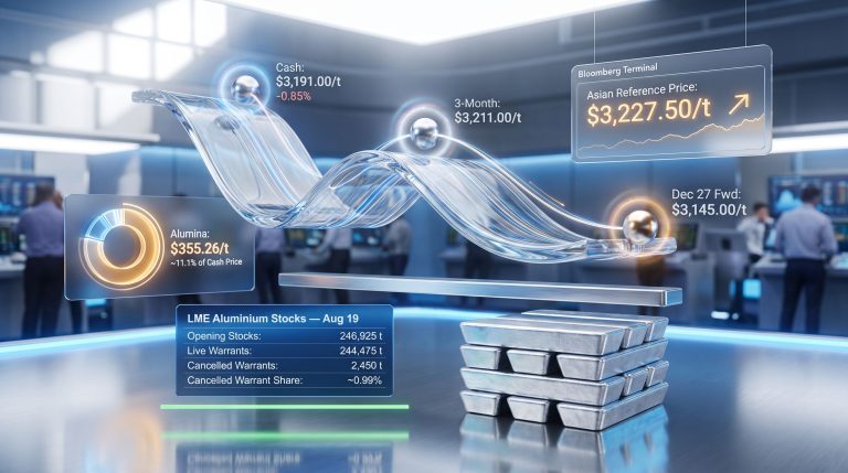 LME Aluminium Cash Price Drop & Unchanged Stocks