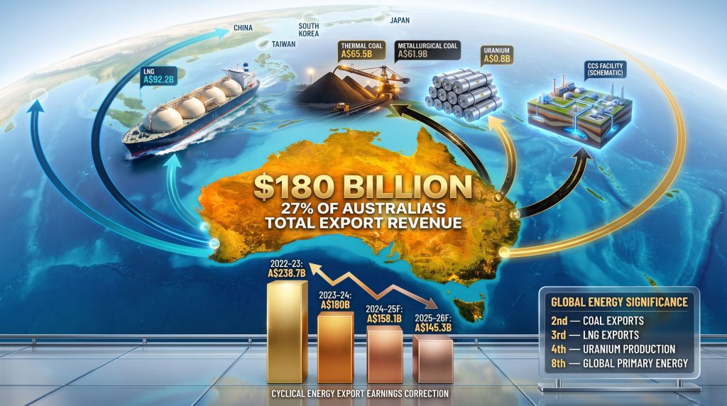 Australia Energy Resources Export Earnings: $180B Guide
