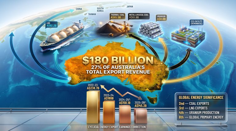 Australia Energy Resources Export Earnings: $180B Guide