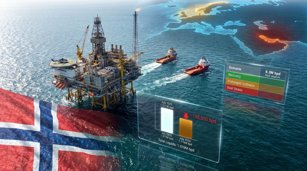 Norway Oil Output Falls 200,000 bpd in 2026