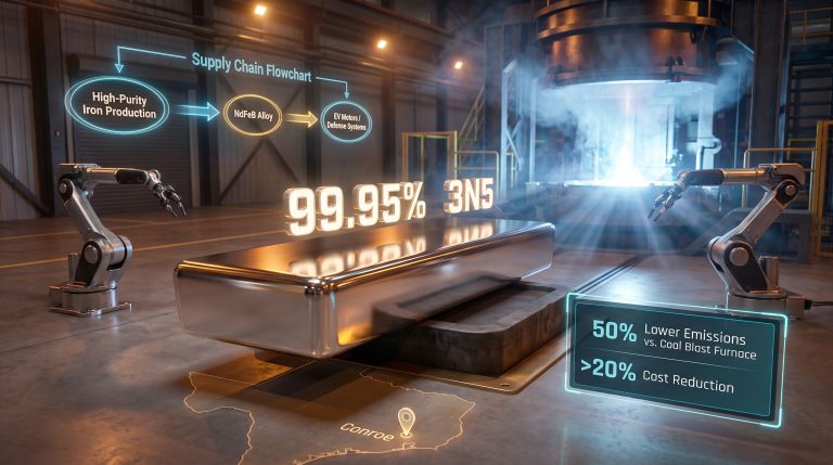 Hertha Magnet-Grade Iron Purity: 3N5 Milestone