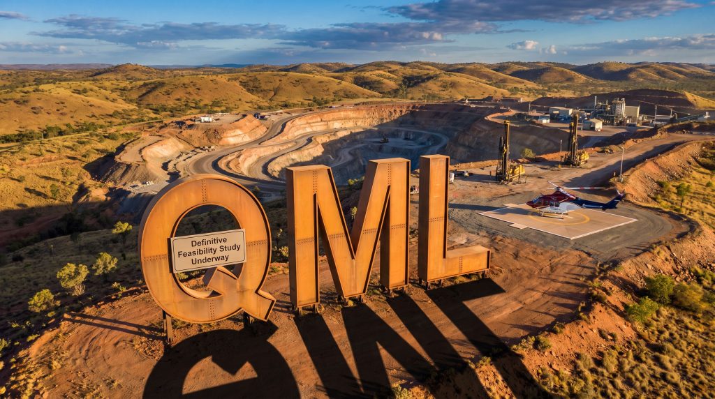 Qmines Ltd-QML-QML open-pit mining site aerial view
