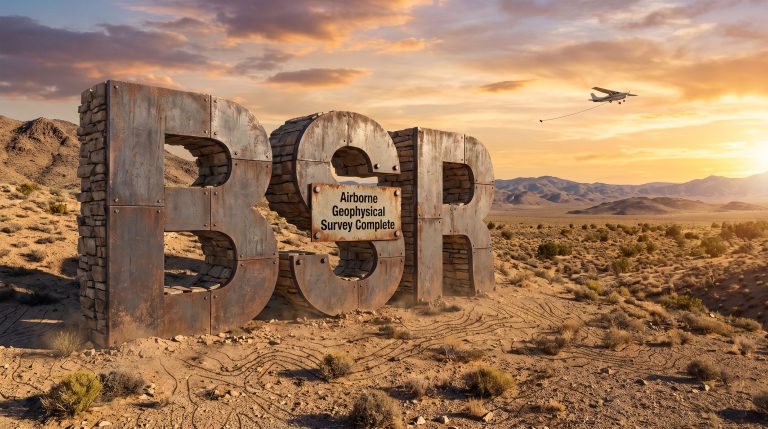 Bison Resources Ltd-BSR-BCR airborne geophysical survey desert scene