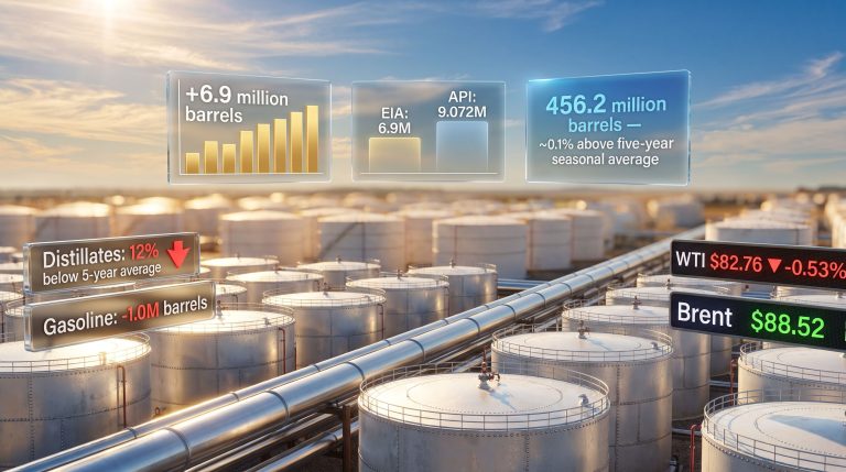 EIA Crude Oil Inventories: Record 17.4M Barrel Build