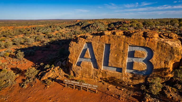 Albion Resources Ltd-ALB-ALB rock sign in Western Australia
