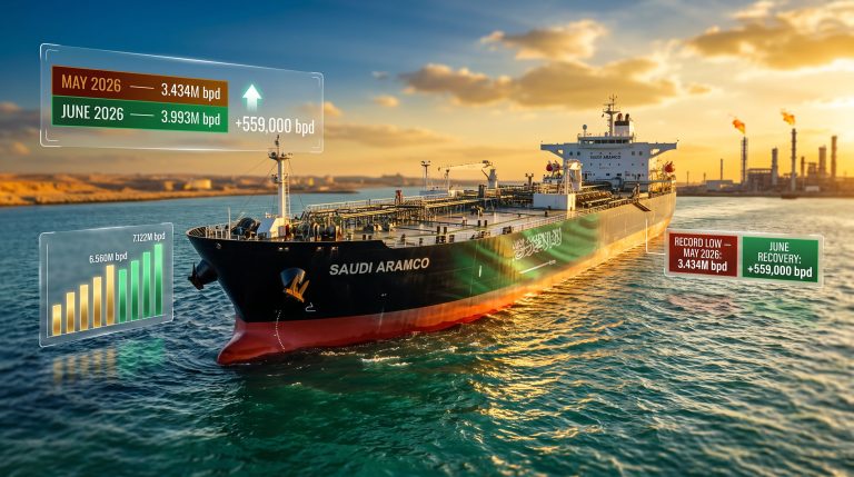 Saudi June Crude Exports Rise From Record May Low