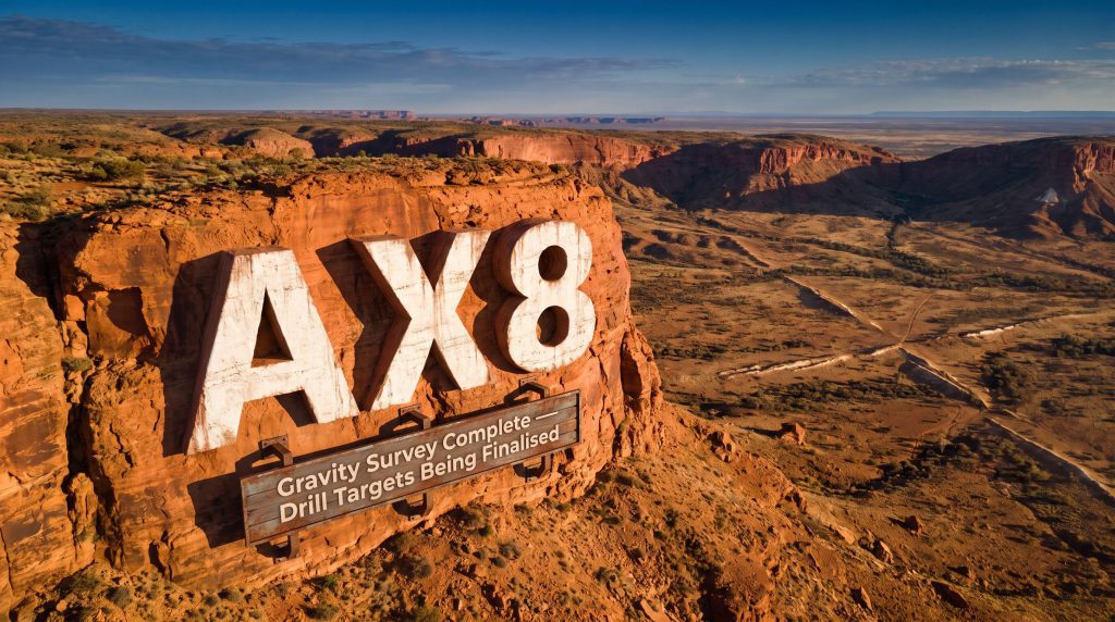 Accelerate Resources Ltd-AX8-AX8 gravity survey over desert cliffs