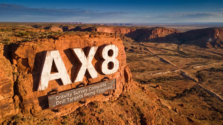 Accelerate Resources Ltd-AX8-AX8 gravity survey over desert cliffs