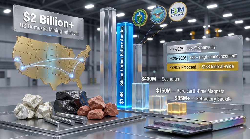 US Domestic Mining Initiatives: $2B+ Federal Funding