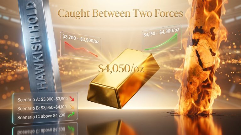 Hawkish Fed Hold Caps Gold Rally Near $4,050