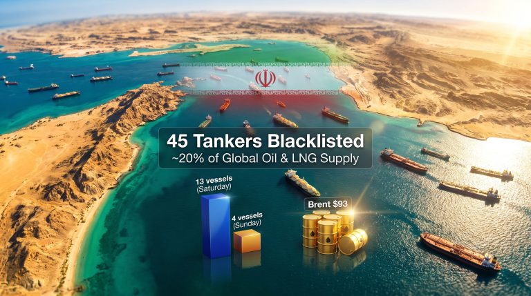 Iran Blacklists 45 Tankers in the Strait of Hormuz