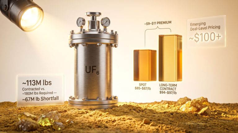 Uranium Spot vs Long-Term Contract Price Disparity