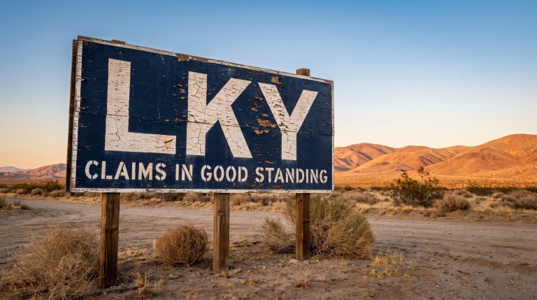 Locksley Resources Ltd-LKY-lky claims in desert landscape sign
