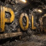 Polymetals Resources Ltd-POL-POL sign inside underground mine tunnel