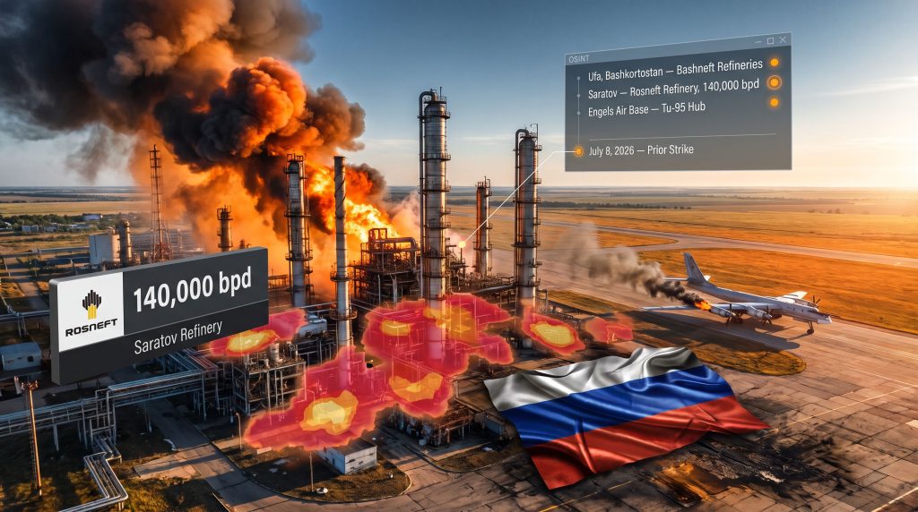 Ukraine Strikes Rosneft Saratov Refinery & Engels Base