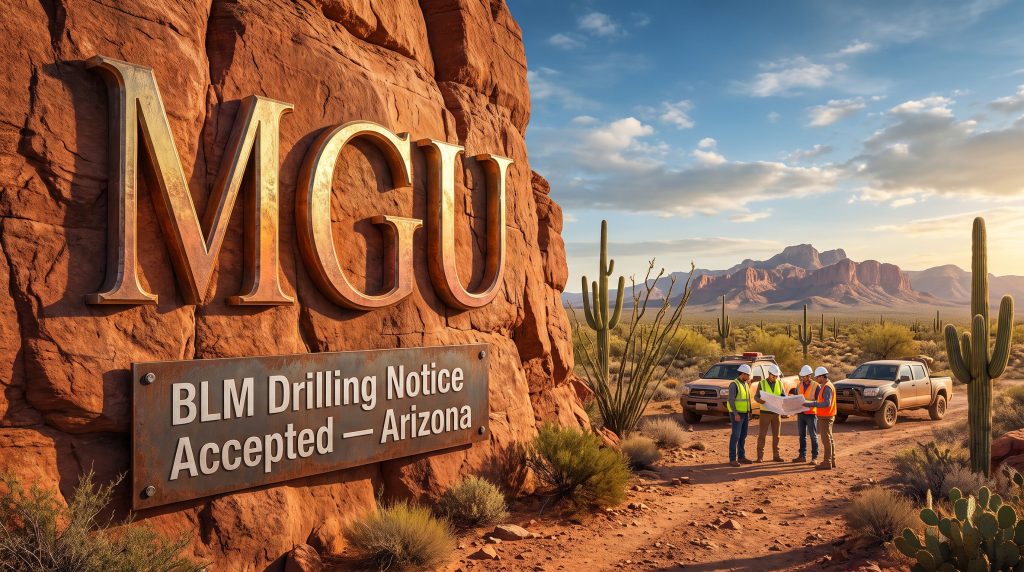 Magnum Mining and Exploration Ltd-MGU-MGU Arizona BLM drilling notice scene