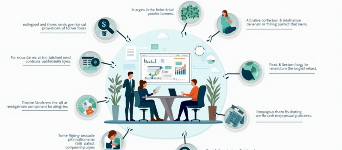 Illustrated infographic on bond investing with abstract icons and people analyzing charts.