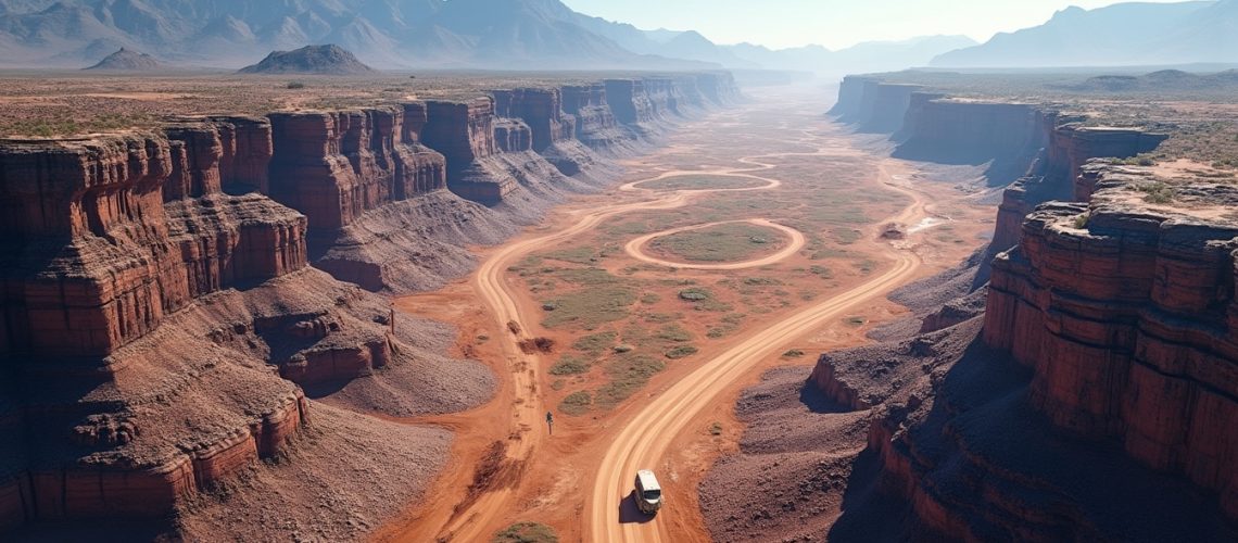 Desert landscape representing sugilite mining claims.