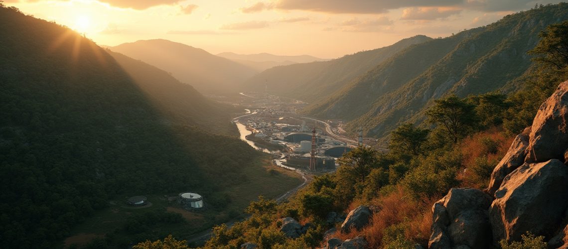 Sunset over Kanyika mining project site.