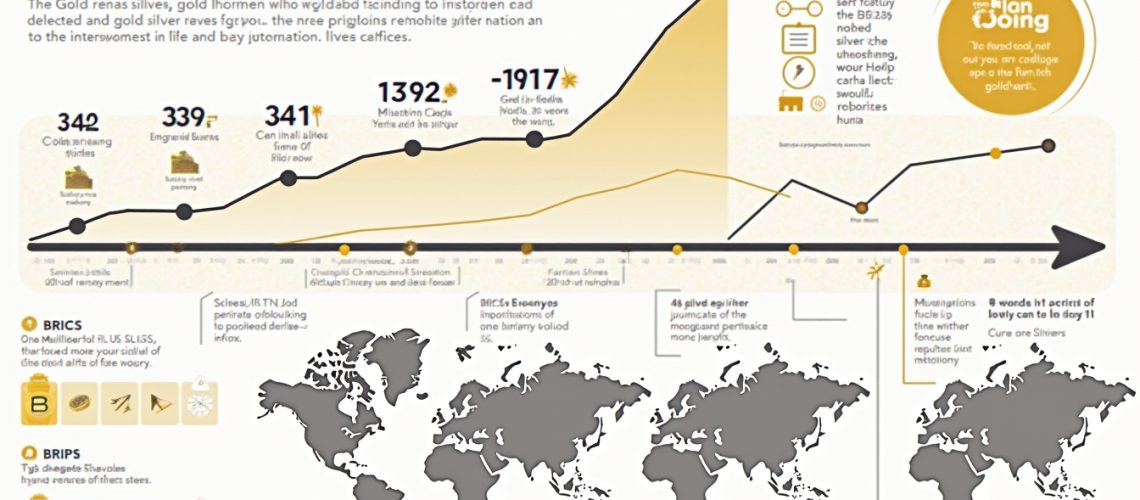 Infographic showing gold and silver investment trends with a world map and various statistics.