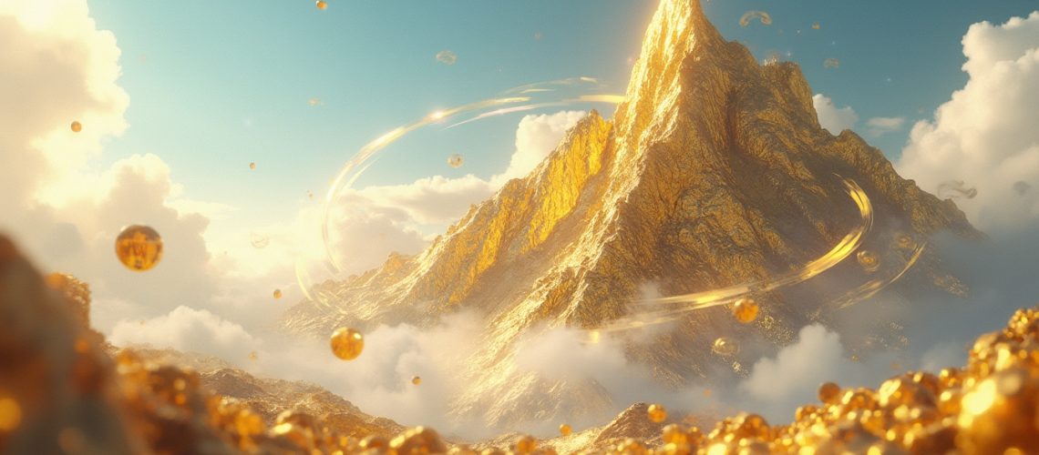 Gold rebounds depicted as mountain peak.