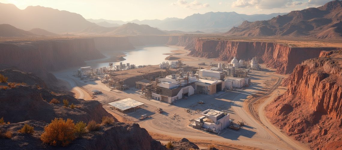 Thacker Pass lithium mining facility landscape.