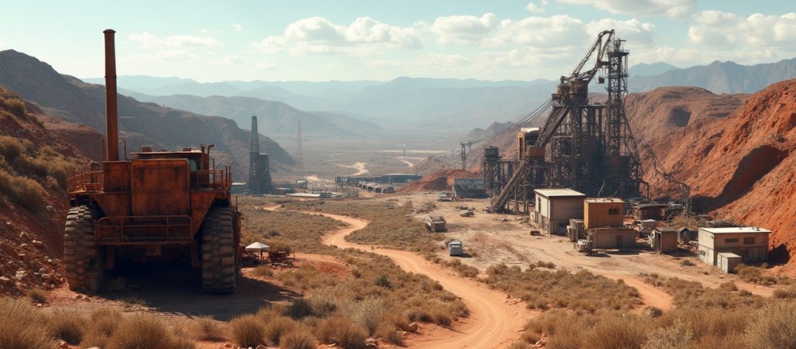 Copper mining industry landscape, North West Queensland.