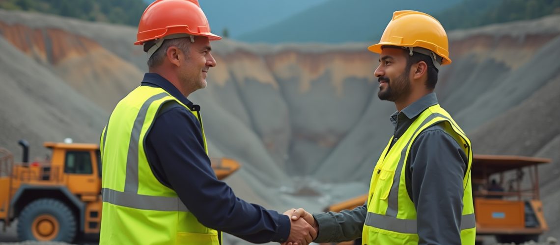 Anglo American Codelco Chilean copper mines handshake.