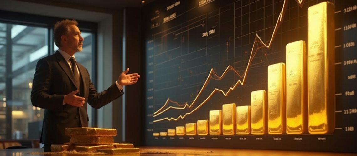 Analyzing gold prices and company performance.