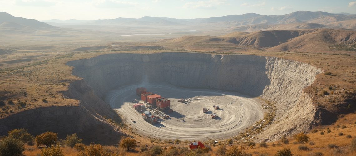 Open-pit mine at Liberty Gold's Black Pine.