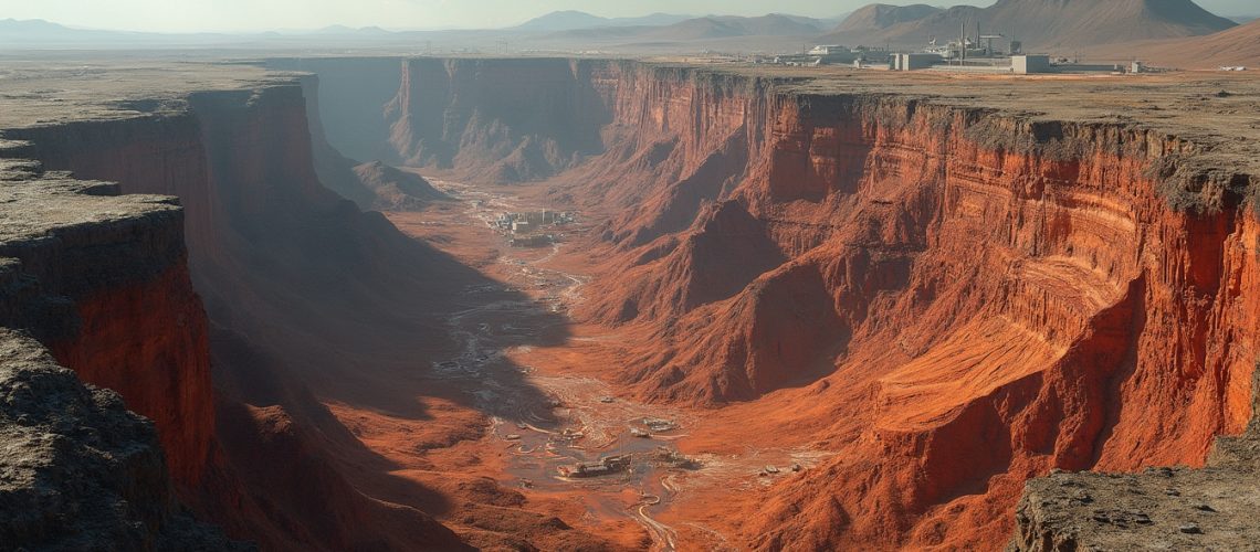 Vast canyon showcasing copper exploration landscape.